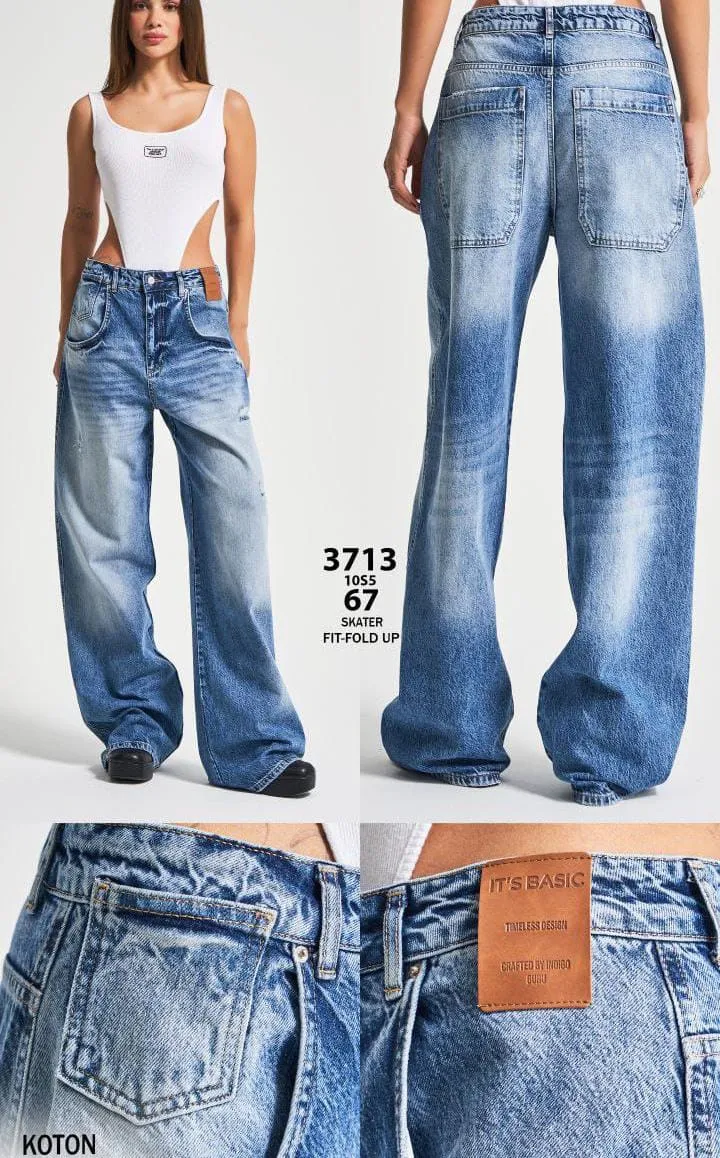 Skater fit - fold up Denim Jeans