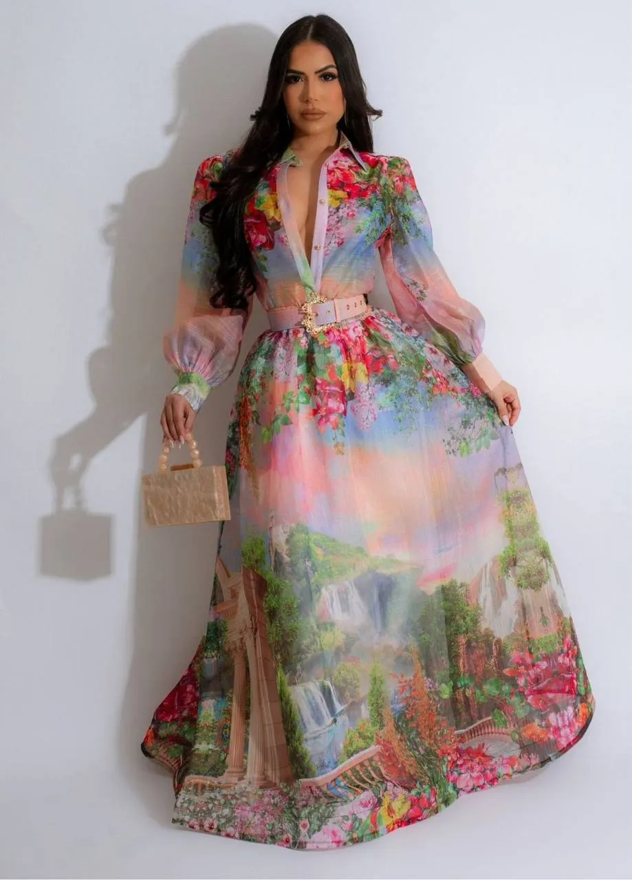 Ottoman Fabric Zimmerman Model Belt Included Dress